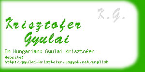 krisztofer gyulai business card